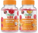 Lifeable Biotin Kids + Magnesium Citroen Kids, Gummies Bundle - Grote Proeverij, Vitamine Supplement, Glutenvrij, GGO-vrij, Kauwgom