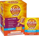 Metamucil On-The-Go, Daily Psyllium Husk Powder Supplement, Sugar-Free Powder, 4-in-1 Vezel voor de spijsvertering gezondheid, Orange Flavored Drink, 44 Packets