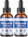 (2 Pack) Methyleen Blue 99,99% - Officiële Formule - Methyleen Blue Liquid Drops Advanced Strength, Verhoogde Absorptie, Methyleen Blue Supplement Liquid Powder Vergelijk met Pharmaceutical Grade (4oz)