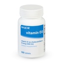 MAJOR Vitamine D3 10mcg (400 UI) - contient 25mg de calcium - supplément alimentaire - 100 comprimés (1 emballage)