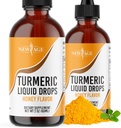 Kurkuma Curcumine Liquid Drops - Natuurlijke gezamenlijke en gezonde ondersteuning met 95% gestandaardiseerde Curcumaids voor de beste absorptie - Non-GMO, Glutenvrij 4 Fl Oz (pakket van 2)