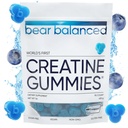Bear Balanced Creatine Gummies for Men & Women - Creapure® Creatine Monohydrate, L-Theanine, L-Tyrosine & B12 voor spiergroei, kracht, focus, energie en gezondheid - lage Calorie, suikervrij, & Veganistisch