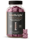 Gummies de croissance TruHeight (Grape) Supplément de croissance naturelle pour les enfants et les adolescents - Vitamine D, K, Calcium et Ashwagandha, Vitamines de force osseuse D3 K2, Picky Eater, Taller Ages 5+