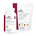 Bariatrische Voordeel Kauwbare Ultra Solo met ijzer - Citrus, 30 Tel en Calcium Citrate Chewy Bites 500 mg - Assorted Fruit Smaak,90 Tellen