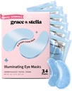 Grace & stella Award Winnen Under Eye Mask Verminderen Dark Circles, Puffy Eyes, Undereye Bags, Rimpels, Gel Under Eye Patches, Verjaardagscadeaus voor vrouwen - Vegan Cruelty-Free Self Care (24 Pairs, Blue)
