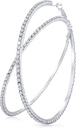 Grandes boucles d'oreilles en strass cristal brillant Boucles d'oreilles en strass pour femmes, 80 mm