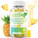 Glucosamine Chondroïtine Gummies, Extra sterkte Joint Support Supplement met MSM & Vlierbes, Antioxidant Immune Ondersteuning voor volwassenen, Ananas smaak, 60 Tellen