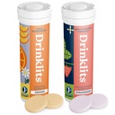 Drinklits Orange Daily Hydration Tablets + Strawberry Immunity Tablets (2) Tube Pack 