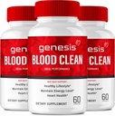 Genesis Blood Clean Capsules - Geavanceerde Formule Supplement voor maximale sterkte - Natuurlijke Blood Vessel Cleaner, GenesisBlood Clean Pillen, GenesisBloodClean Pastillas Reviews (3 Pack)