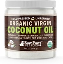 Raw Paws Organic Virgin Coconut Oil for Dogs & Cats, 8-oz - Ondersteunt Immune System, Digestie, Oral Health, Thyroid - Alle natuurlijke Allergie Relief for Dogs - Hairball Relief