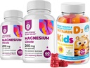 Vitamine D Gummies for Kids&Adults 2000 IU and Magnesium Gummies - gezonde vitamine D3 Supplementen 1000IU - Vegetarisch Gelatine-vrije Immune Ondersteuning met suikervrije Magnesium Kalm kauwen voor kinderen&Adults