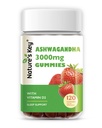 Extrait de racine d'Ashwagandha à haute puissance avec vitamine D2, pour les hommes et les femmes, stress, humeur calme et cognition, goût de fraise (120 comtes (paquet de 1)