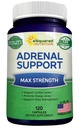 aSquared Nutrition Adrénal Support & Cortisol Manager Supplement (120 Capsules)-Adrénal Health w/Vitamine C pilules complexes pour soutenir la fatigue et le stress-Ashwagandha, L-Tyrosine, Rhodiola & Ginseng