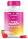 Roze Ooievaars Prenatale Vezel Gummies voor vrouwen - 3g Prebiotic Inulin from Chicory Root - Natuurlijke Zwangerschap & Postpartum Stool Verzachters voor constipatie & spijsvertering gezondheid - 60 Vegan Fiber Kauwen