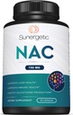 Supplément Premium NAC N-acétyl Cysteine – 750mg par gélule – Soutient la santé du foie, de la détox immunitaire, cellulaire et respiratoire – 90N Capsules d'acétyl Cysteine