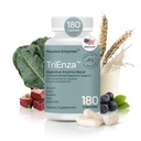 Enzymes de Houston TriEnza Enzymes digestifs pour les femmes et les hommes, suppléments enzymatiques digestifs pour les protéines, glucides, graisses et polyphénols aident à briser le blé, la laiterie, le soja, 180 capsules (90 doses)