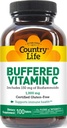 Country Life Buffered Vitamine C 1000mg met Bioflavonoïden, Calcium, Magnesium, Kalium - Immune Support, Vegan Capsules, Glutenvrij, Voorzichtig op Maag - 100 tabletten