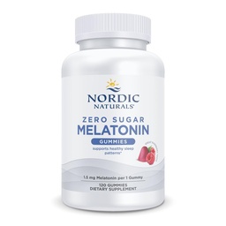 Nordic Naturals Zero Sugar Melatonine Gummies, Raspberry - 120 Gummies - 1,5 mg Melatonine - Great Smaak - Rustige Slaap, Antioxidant Ondersteuning - Non-GMO, Vegan - 120 Servers