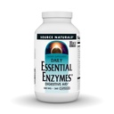 Source Naturals Enzymes essentiels 500mg, Supplément enzymatique multiple bio-aligné Défense à base de plantes pour la digestion, le gaz, la constipation et le dégel - Aide digestive* - 360 capsules, 360 portions