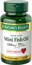 Mini huile de poisson de la nature Bounty Softgels, sans Burpless huile de poisson Oméga 3 suppléments, soutient la santé cardiaque, 90 Softgels (paquet de 1)