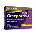 GoodSense Omeprazol vertraagde afgifte Tabletten 20 mg, Acid Reducer, Treats frequent Heartburn, 28 Tellen