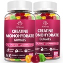 Creatine Monohydraat Gummies - 5g voor mannen en vrouwen, 160 Tel en Creatine Kauwbare supplementen voor spier Gain, spierkracht, energie Boost, en spier Builder, suikervrij, veganistisch