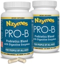 Nzymes® Pro-B Probiotica en spijsverteringsenzymen voor spijsverteringsbalans, betere spijsvertering, indigestie en constipatie (180 Total Caplets) - Made in The USA