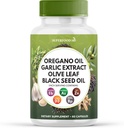 Superfood MD Oregano olie Knoflook Extract Olive Leaf Black Seed Oil Astragalus- voor vrouwen en mannen- 60 Tellen