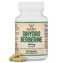 Supplément dihydroberberine 100mg, 60 Capsules (GlucoVantage Super Berberine breveté, peut être 5X plus efficace que la berberine avec moins d'effets secondaires) Testé par une tierce partie, Vegan sans danger par le double bois