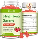 L-methylfolaat 15 mg Gummies met Methyl B12, Folaat Supplement voor Mood, Hersengezondheid, Immuun Ondersteuning, Raspberry Flavor, 120 Tellen