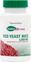 NaturesPlus Herbal Actives Red Gist Rice 1200 mg - 60 capsules - Non-GMO, Veganist, Glutenvrij - 30 porties