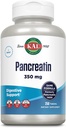 KAL Pancrean 350mg, Digestieve enzymen voor vrouwen en mannen, Pancreatrische enzymen voor Digestieve Gezondheidsondersteuning, Glutenvrij, Non-GMO, Snelle Disintegratie, 60 dagen garantie, 250 porties, 250 tabletten