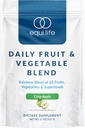 Equilife Daily Fruit & plantaardige Blend, Superfood Antioxidant Supplement, Crisp Apple smaak met vitamine C, vezels, en 9 essentiële aminozuren, ondersteunt energie, lage suiker, Vegan, 30 porties