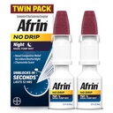 AFRIN No Drip Night Nasal Mist Twin Pack, non somnolent, cognac à action rapide pour dormir repos avec Camomile Scent, adultes et enfants 6 et plus, .5 fl oz (paquet de 2)
