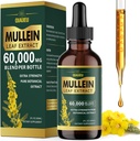 Biologische Mullein druppels voor longen, Mullein blad Tinctuur Ondersteuning Long Reiniging, Natuurlijke Supplement Liquid Extract voor Lung Detox en Respiratory Health, Vegan, 2 fl oz