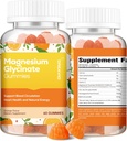 60 Graaf Magnesium Glycinate Gummies 400mg w/Ashwagandha Supplement - Suikervrij Zink Magnesium Glycinate Supplement Ashwagandha Gummies voor volwassenen