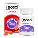 Feosol Complete Iron Supplement Caplets, Bifera Iron voor hoge absorptie, Hemel en Non-Heme Dual Action minimaliseert bijwerkingen, 1 per dag, voor energie en immuunsysteem ondersteuning, Made in USA, 30 Tellen
