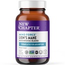Nouveau Chapitre Mane du Lion + Champignon Reishi - LifeShield Mind Force for Mental Clarity with Organic Reishi Mushroom + Vegan + Non-OGM, Ingrédients Nootropiques - 60 ct