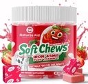 Supplément de fer à croquer pour les femmes et les hommes et les enfants - Flavor aux fraises, Vitamine de fer C Mâche douce pour l'absorption maximale, Fumarate de fer fer, Idéal pour les carences en fer, 2 mois d'approvisionnement