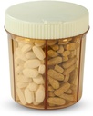 Vitanizer Vitamin & Pill Organizer - 6 Compartment Case met gemakkelijke turn Lid Dispenser - Past op alle grootte tabletten en supplementen - Stevig, veilig, UV beschermende kunststof