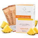 Relumines Marine Collageen Powder Drink Mix - Collageen Peptide met Glutathion, Green Tea, CoQ10, & Hyaluronic Acid Boosts Glowing Skin - 100 Powder Sachets x Ananas Flavored + 10 Gratis Sachets