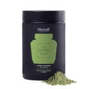 WelleCo La poudre quotidienne Super Elixir Greens, mélange de boissons probiotiques avec des aliments entiers, sans gluten, poudre de santé Gut végétalien, énergie, immunité, peau saine, cheveux et ongles (Jar, ananas et pot de lime)