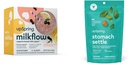 UpSpring Momach Settle Drops, Mint Flavour, 28 Ct+Milkflow Borstvoeding Supplement Drink Mix met Moringa & Zalige Thistle, Geen Fenegriek 