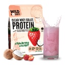 WILDE MAATSCHAPPIJ - Clear Wei Proteïne + Elektrolyten - Refreshing Wei Proteïne Isolaat Poeder - 20g Proteïne, 0 Toegevoegd Suiker, GGO-vrije, natuurlijke smaken & kleuren - Aardbei Kokosnoot, 16 oz