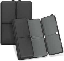 FYY Daily Pill Organizer,7 Compartments Portable Pill Case Travel Pill Organizer,[Folding Design] Grote pil Box voor portemonnee Pocket om vitamines te houden, Cod Lever Olie, Complementen en Medication-Clear zwart