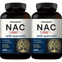 2 verpakkingen NAC-supplement (N-Acetyl Cysteine) met quercetine, 1.200 mg per portie, 480 capsules 