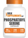 BulkSupplements.com Fosfatidylserine Capsules - Fosfatidylserine Supplement, bron van soja, voor Geheugen en Focus - Glutenvrij, 1 capsule per portie, 240 capsules (verpakking van 1)