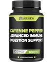 210 Capsules - Cayenne Pepper Supplementen Extract 10:1 met Berberine HCI, Knoflook Bulb, Olive Leaf & More - Gecombineerde formule voor spijsverterings-, hartgezondheids- en immuniteitsfunctie ondersteuning