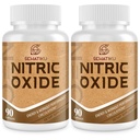 Supplément à l'oxyde nitrique, booster à l'oxyde nitrique et mélange 6-en-1 de phytonutriments pour le cœur, le débit, l'immune - 90 capsules (2 flacon)