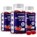 Vitamatic Sugar Free Melatonine 30mg per Gummy - 60 Serves - 60 Vegetarische Gummies - Non-Habit Forming Supplement (60 Tellen (pakket van 3))